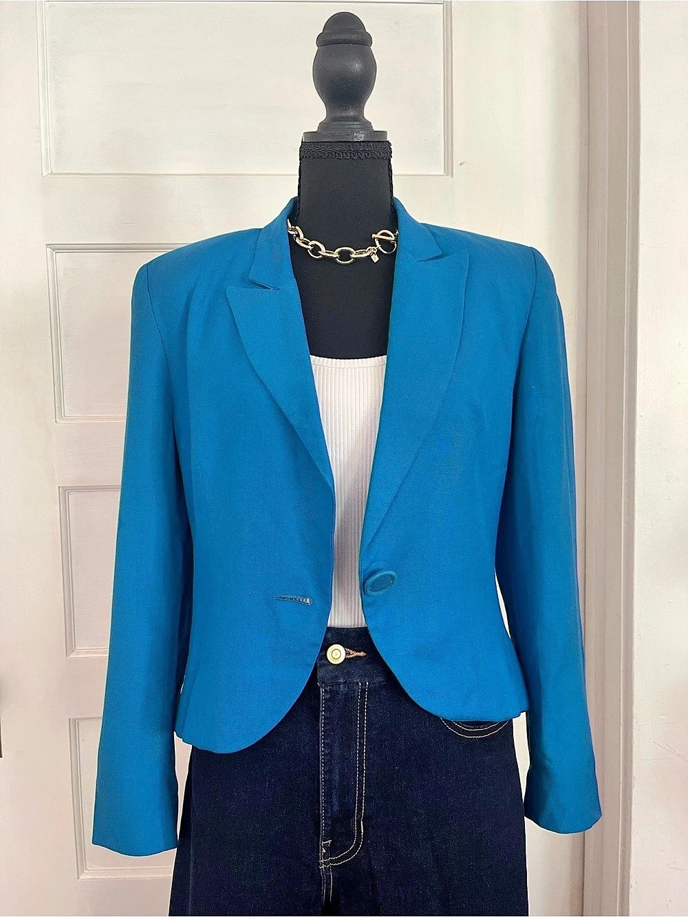 Vintage Christian Dior Blue Blazer Jacket Made in USA